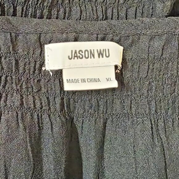 Jason Wu Camisole Adjustable Tank Top Black Women's Size XL Ruffled Button Up - Picture 5 of 5